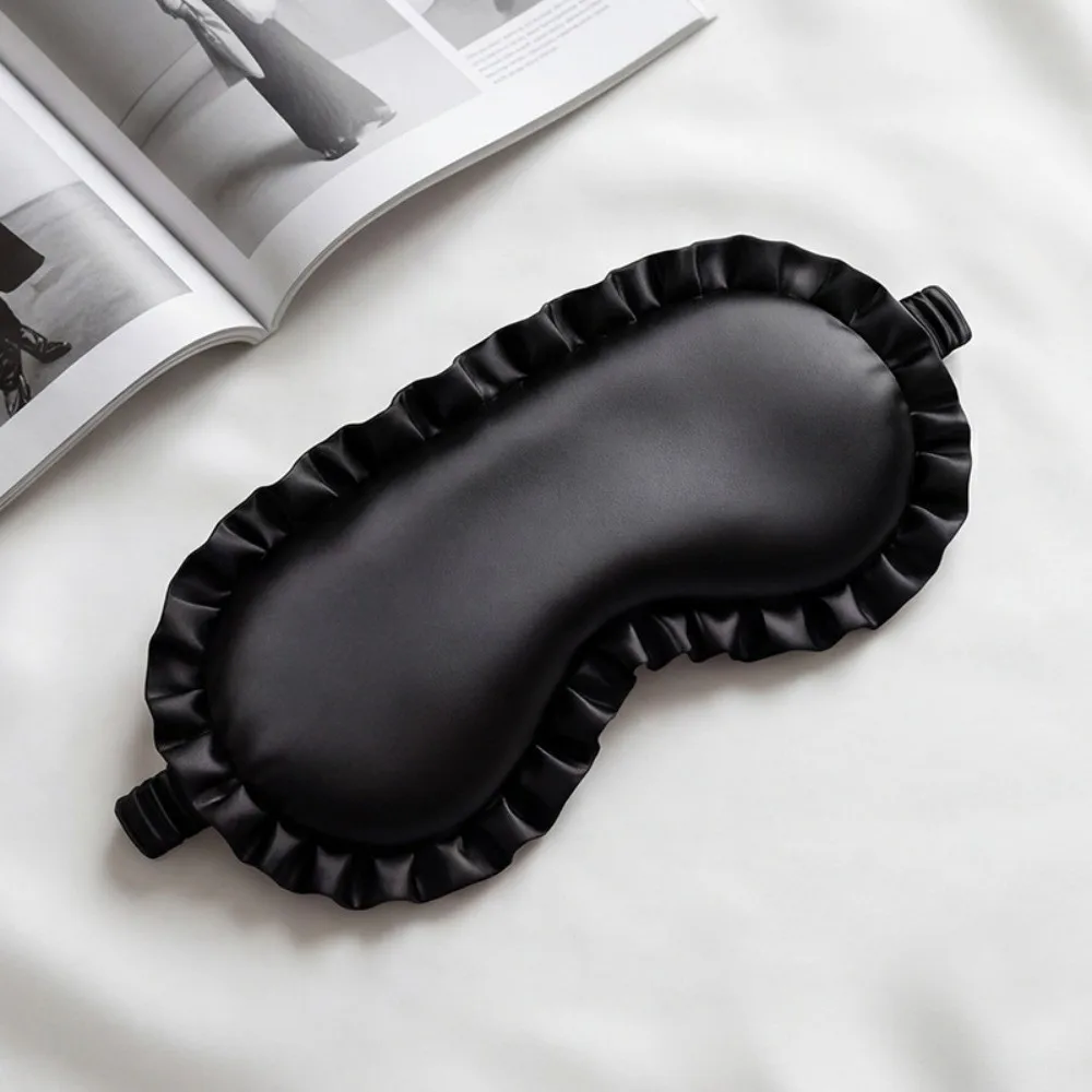 Silk Material Silk Ruffle Sleep Eye Mask Soft Texture Breathable Sleeping Eye Covers Multicolor Ruffle Design Shading Eye Covers