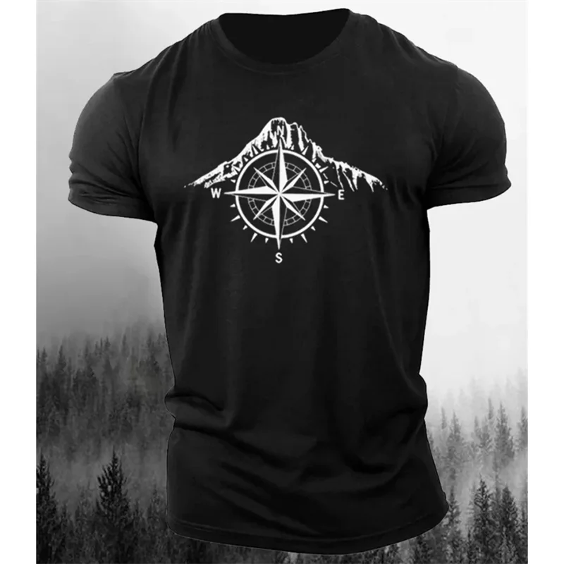 2024 Summer T-Shirt For Men Mountain Pattern 3d Print Men\'s Tshirts New Fashion Tees Sportswear Gym Tops Homme Casual Clothing