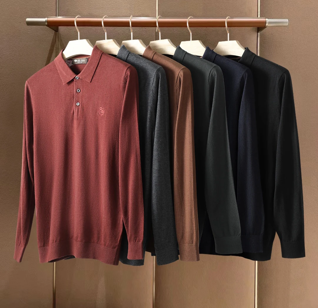 

BILLIONAIRE BLKA CPTG T-Shirt wool men 2025 Autumn Winter new button keep warm elasticity Straight size M-XXXL long sleeve