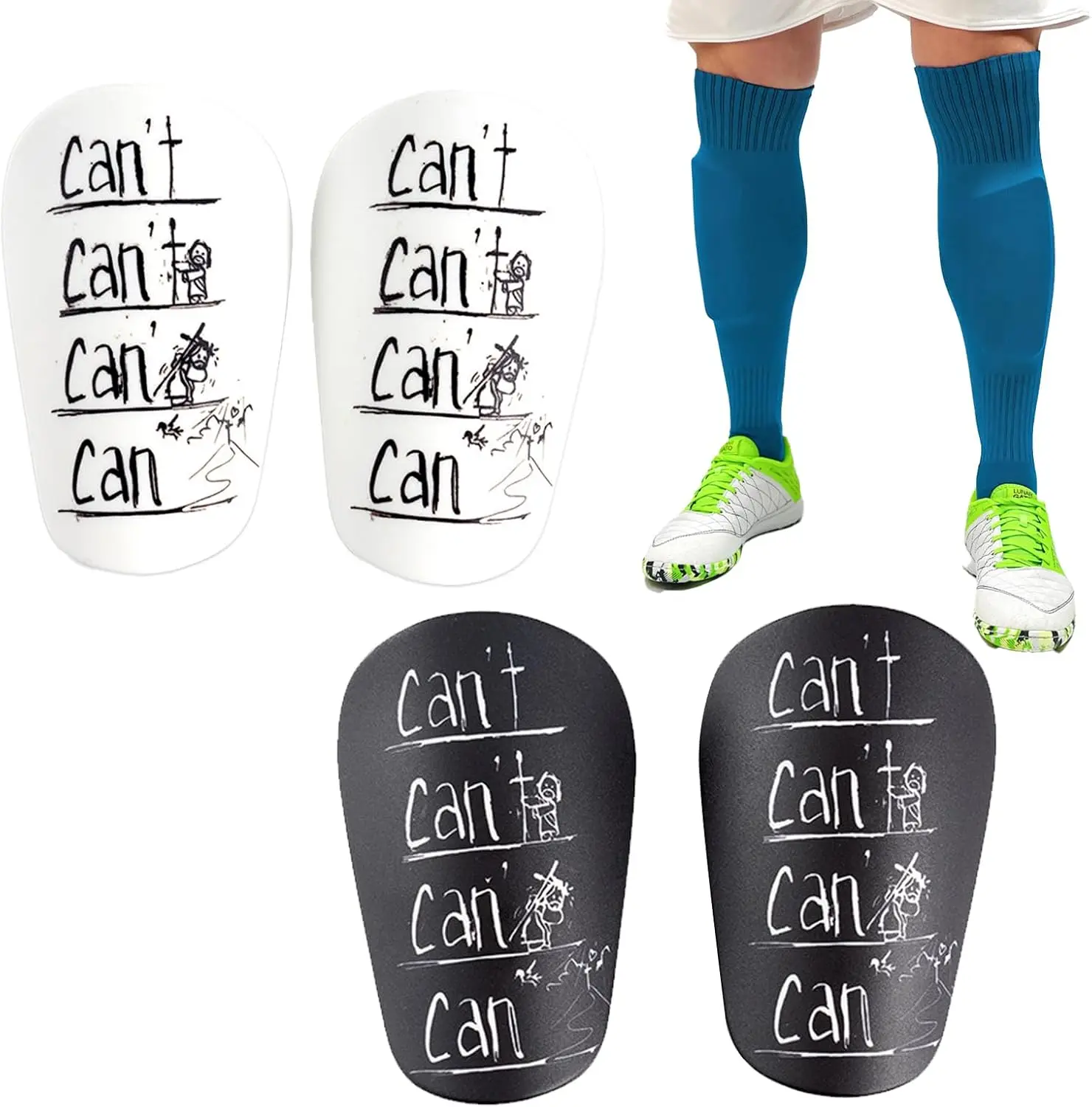 

Katyjun Pack of 2 10 x 6 cm Small Shin Pads Football, Non-Slip Small Mini Shin Pads Football