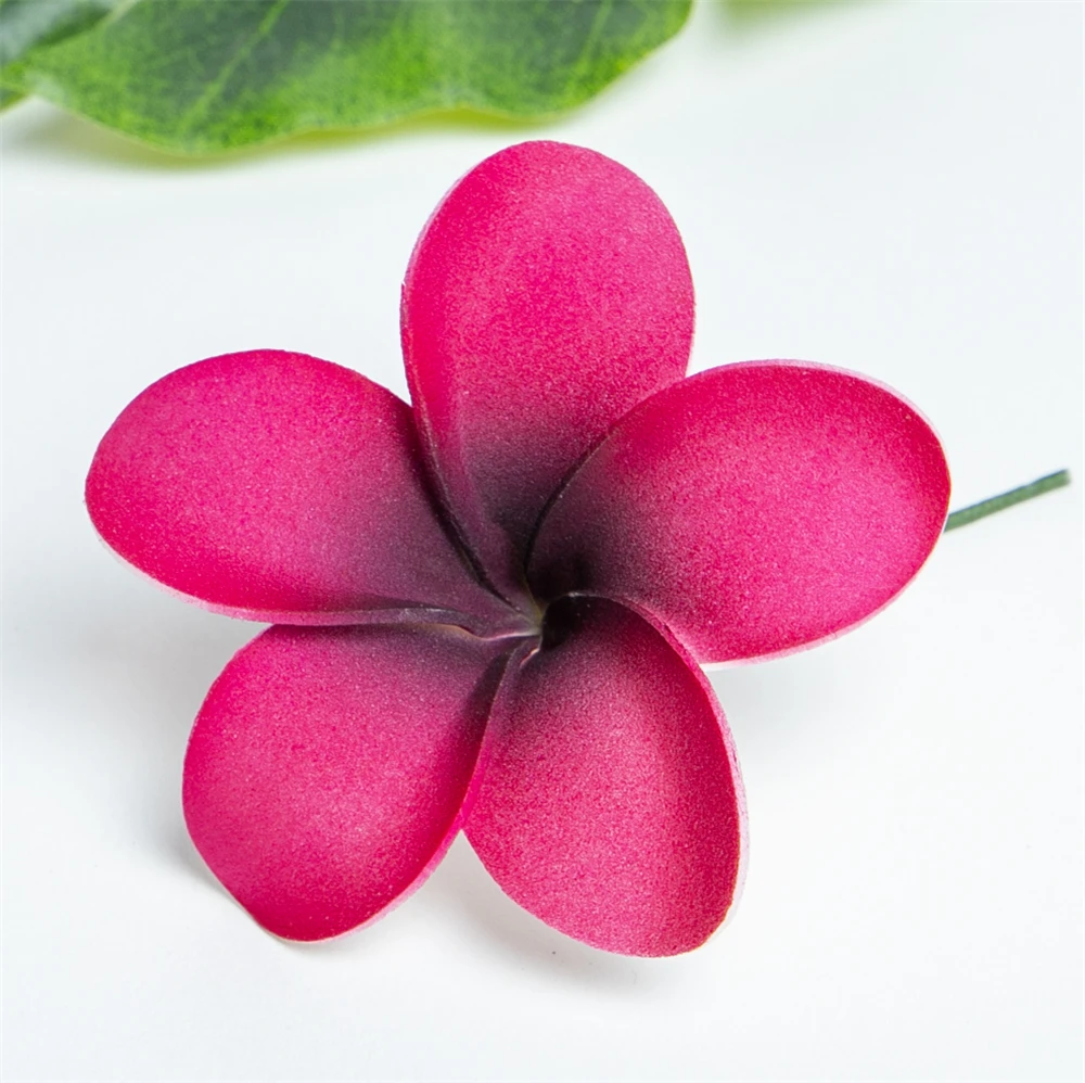 8개 EVA 폼 인조 플루메리아 하와이 프랜지파니 귀이개 머리 장식 꽃 (파티용)