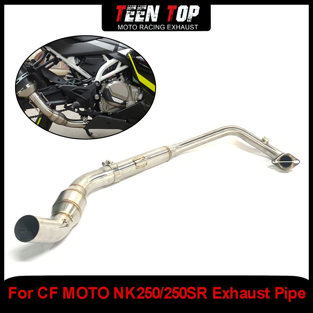 

For CF MOTO NK250/250SR Front Link Pipe Exhaust Elbow Motorcycle Escape 51mm NK250 Connection Pipe with Catalyst Stainless Steel