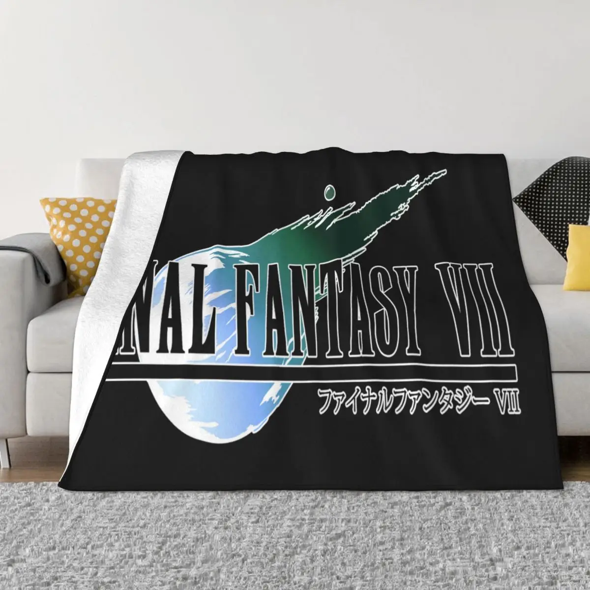 Mens Game Final Fantasy Vii Ff7 S White OTops Tees S 3 Styles Summer Anime Throw Blanket