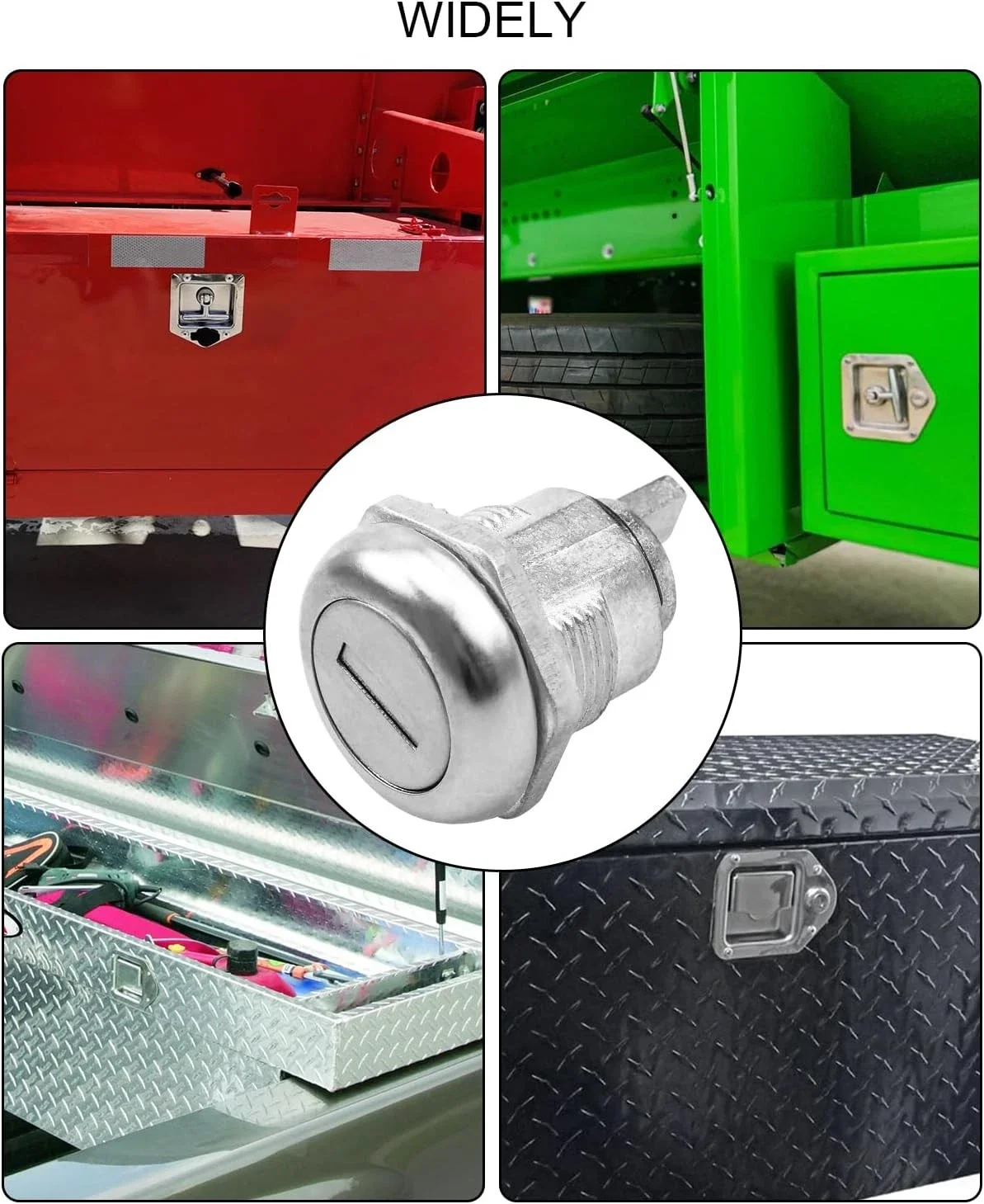Lock Cylinder Sturdy Tool  Zinc Alloy Lock Galvanized For Truck Tool Box Tool Box
