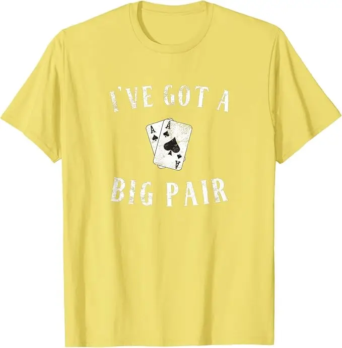 Poker-T-Shirt mit Aufschrift „I've Got A Big Pair“ – Lustiges Casino-Karten-T-Shirt für Väter mit zwei Kindern – Y2K Poker-Star Grafik Herrenmode Spruch-T-Shirt – Persönlichkeit – Detail 16
