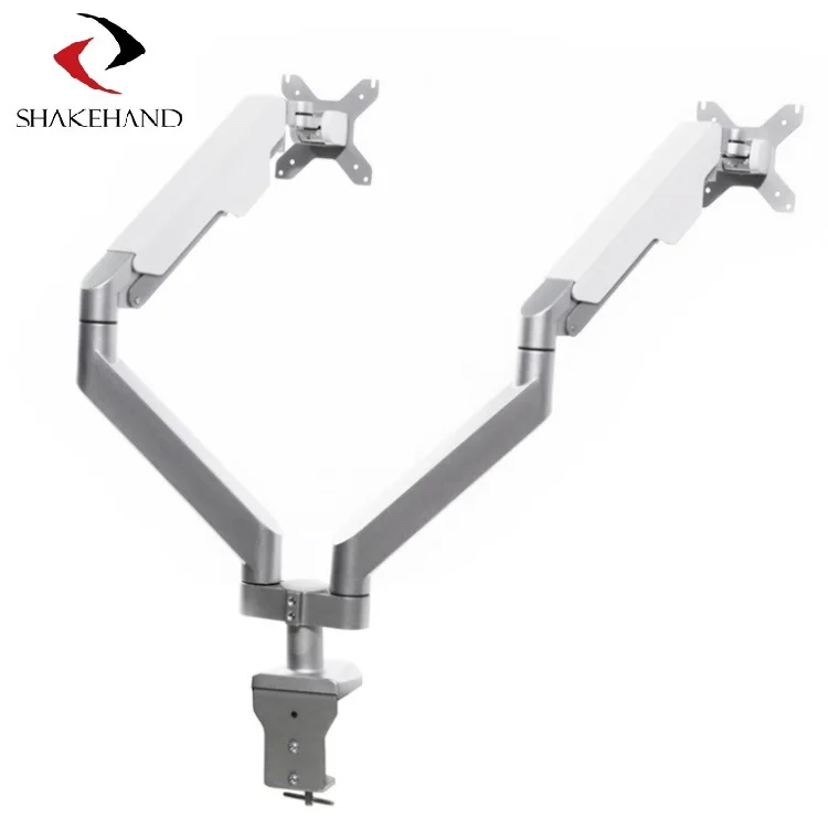 Dual Monitor Gas Spring Arm Stand Model-Sh-X Fits Inch Holds Up To Lbs Kg Vesa X Height Adjustable Swivel Tilt Aluminum