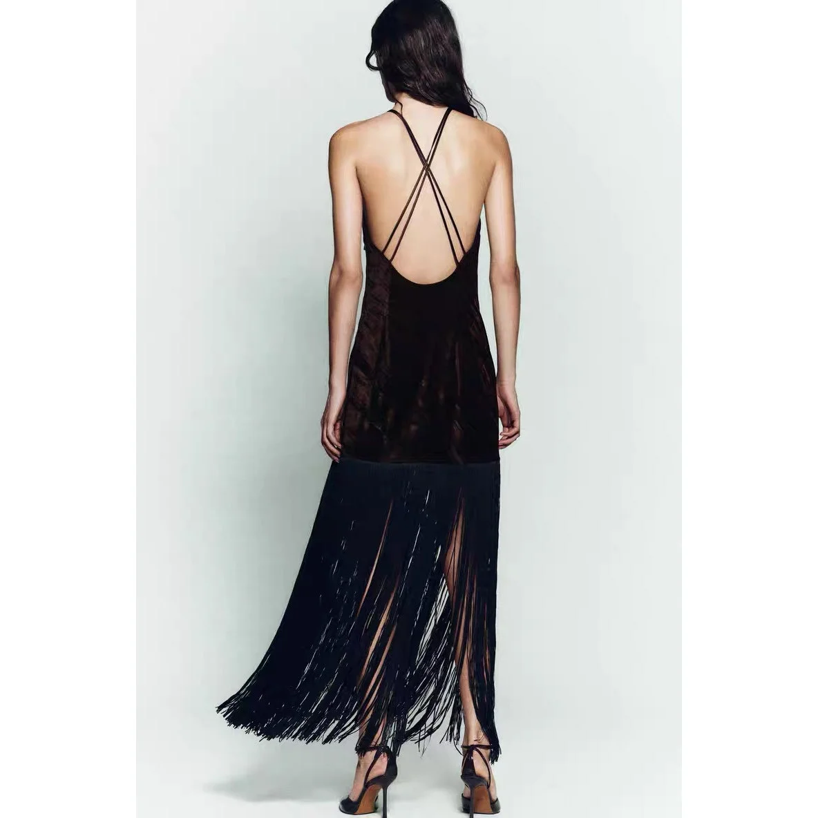 Faionable Kwastje Trim Velvet Neline Dr Dames Faion Herfst Winter Nieuwe collectie A-lijn Silhouet rond Neline S...