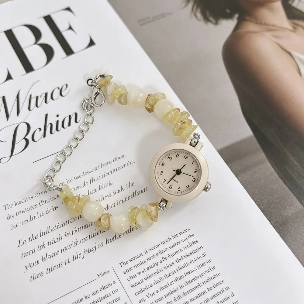 New Dopamine Bracelet Watch Adjustable Pendant Bead Chain Watch Beaded Quartz Watch Gift