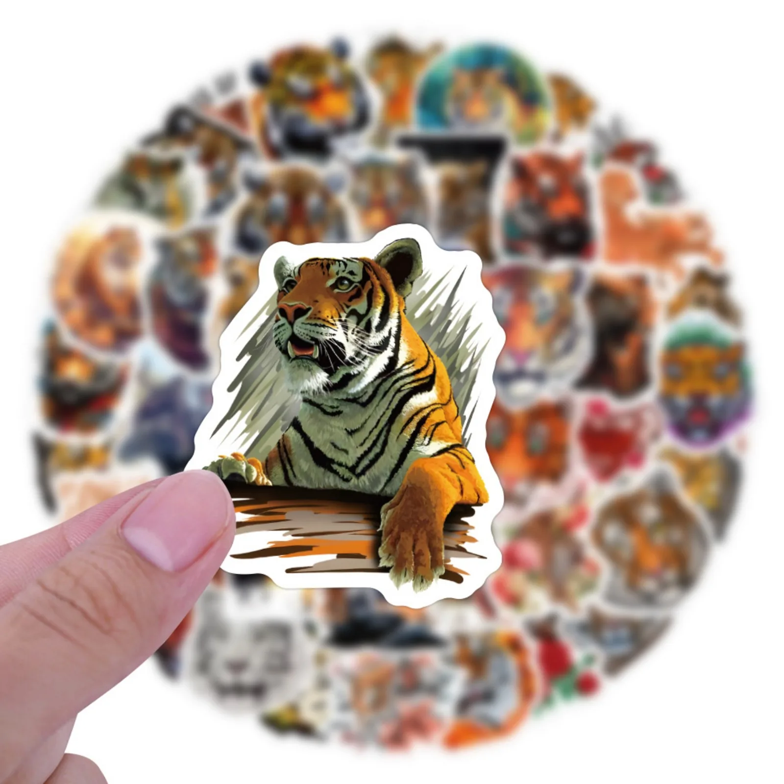 10/30/60pcs Aesthetic Cartoon Tiger Stickers Graffiti Animal for DIY Phone Laptop Guitar Suitcase Skateboard Motorcycle Helmet