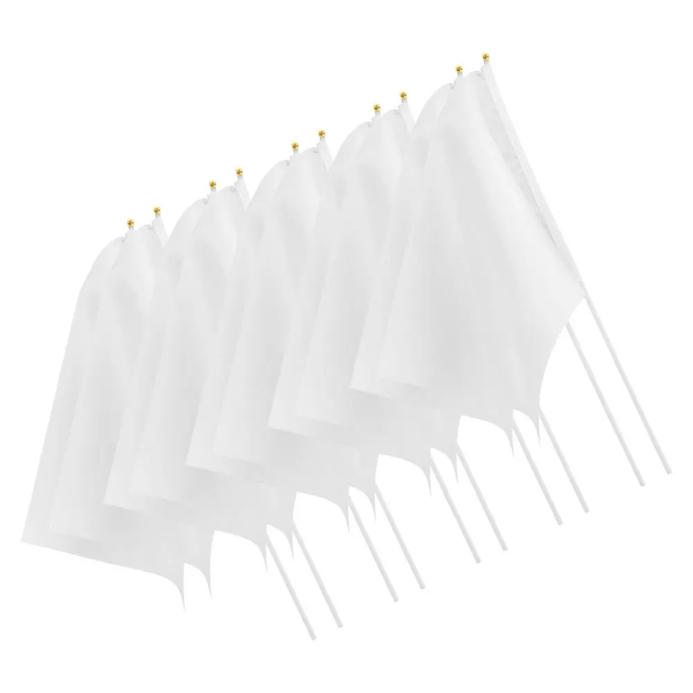 10Pcs DIY Blank Handheld Flags Racing Competition Signal Flags Comfortable Grip Football Referee Sports Equipment