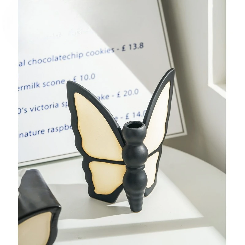 

Vintage Butterfly Vase Ceramic Home Decor Luxury Table Centerpiece for Living Room