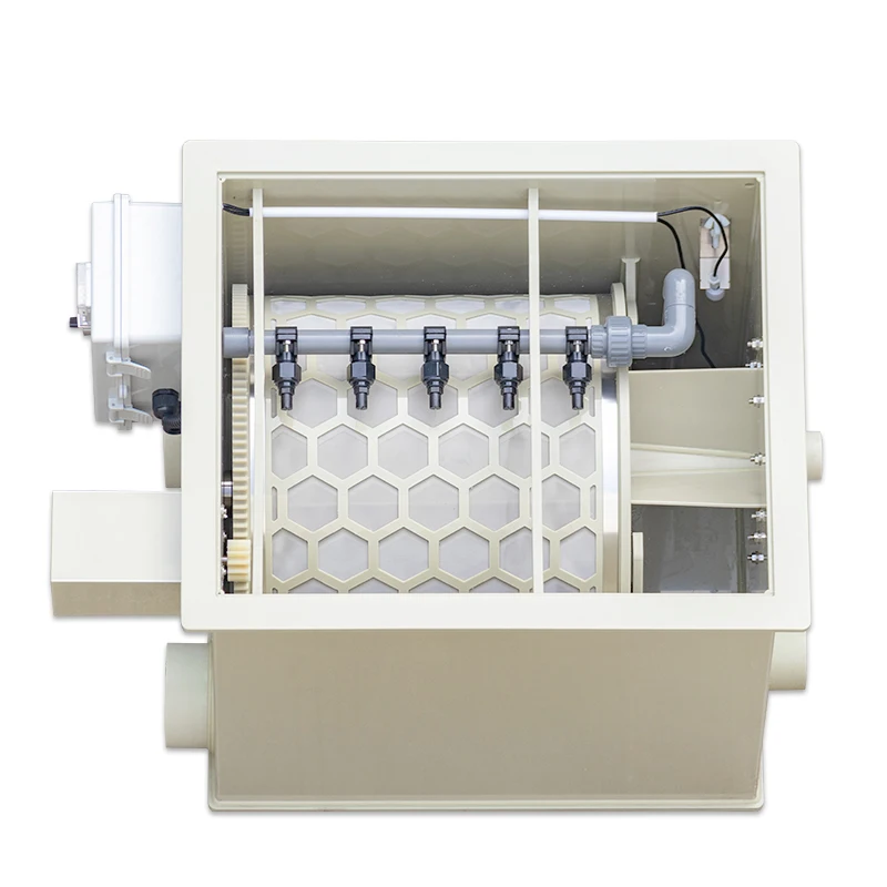 Aquaculture Aquarium Fish Pond Drum Filter 9000 Gallons Automatic Backwash 20m3/h Gravitait Drum Filter for Koi Pond