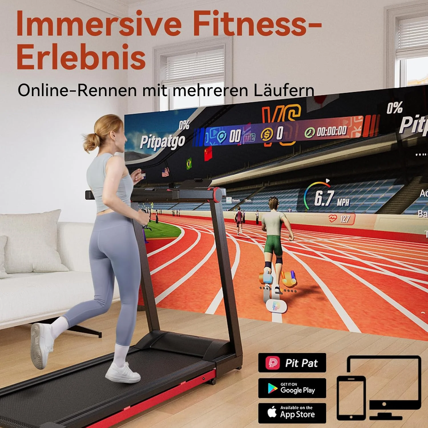 جهاز سير قابل للطي 3.5 حصان 350 رطل قابل للتعديل 6% لوحة المشي المائل للمنزل/المكتب LCD APP جهاز المشي البيانات 10MPH آلة التمارين الرياضية #2