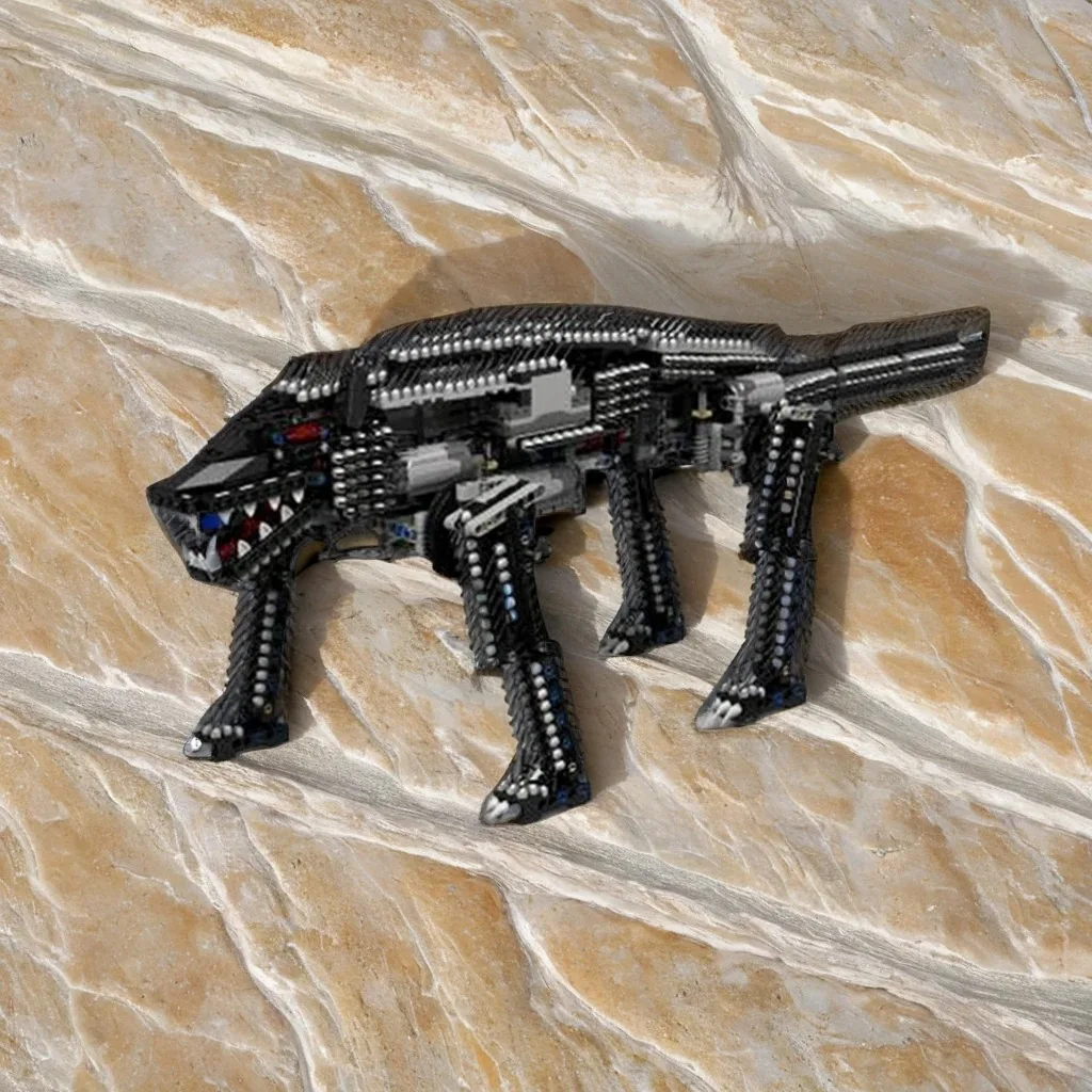 

1964 шт. Черный волк, свирепый зверь, фигурка на заказ MOC, образовательная модель «сделай сам», строительные блоки, игрушки на день рождения, подарок