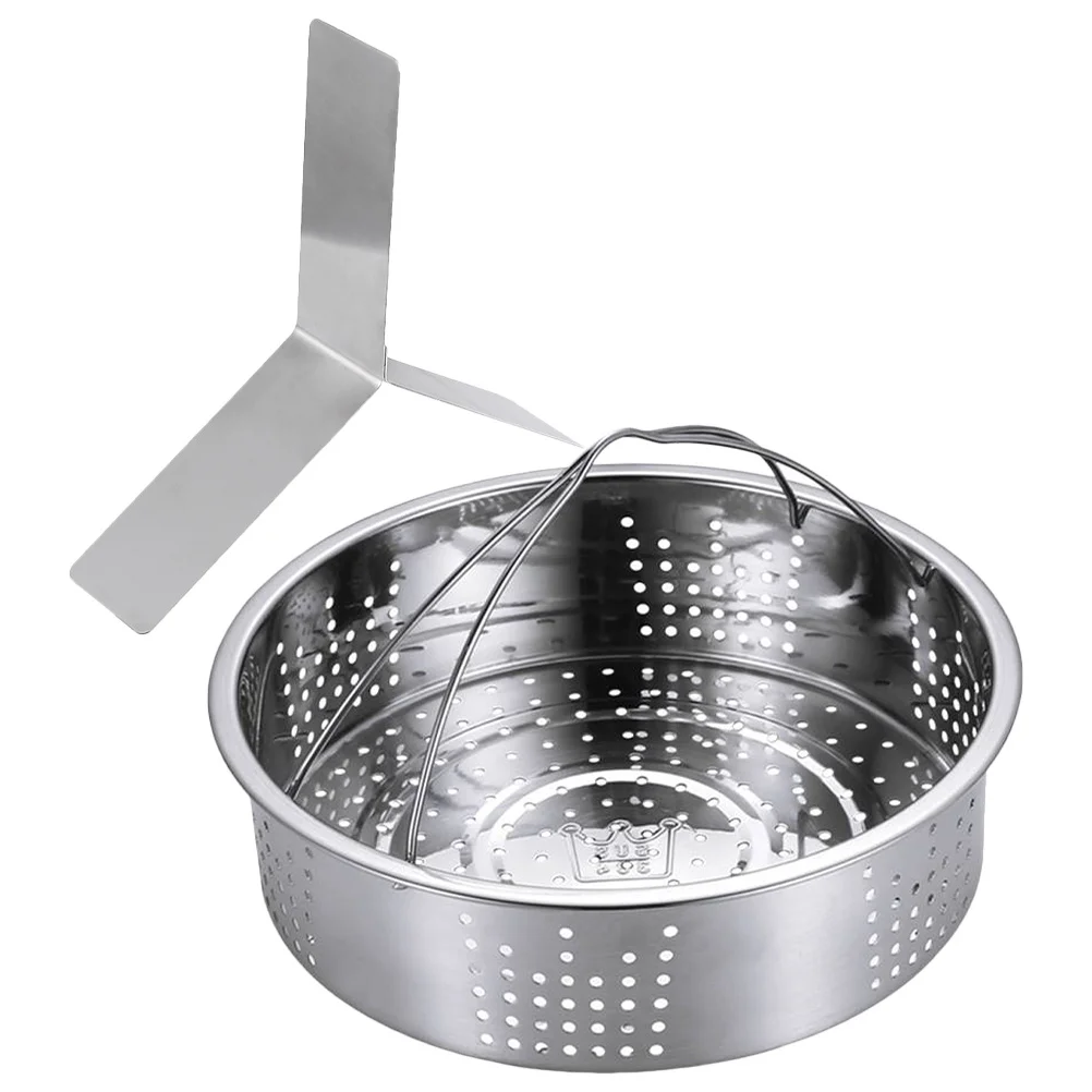 

1 set 1 Set Stainless Steel Steamer Basket 6.7" Deep Round Food Steaming Pot For Vegetables Fish Dumplings Buns Pressure Cooker