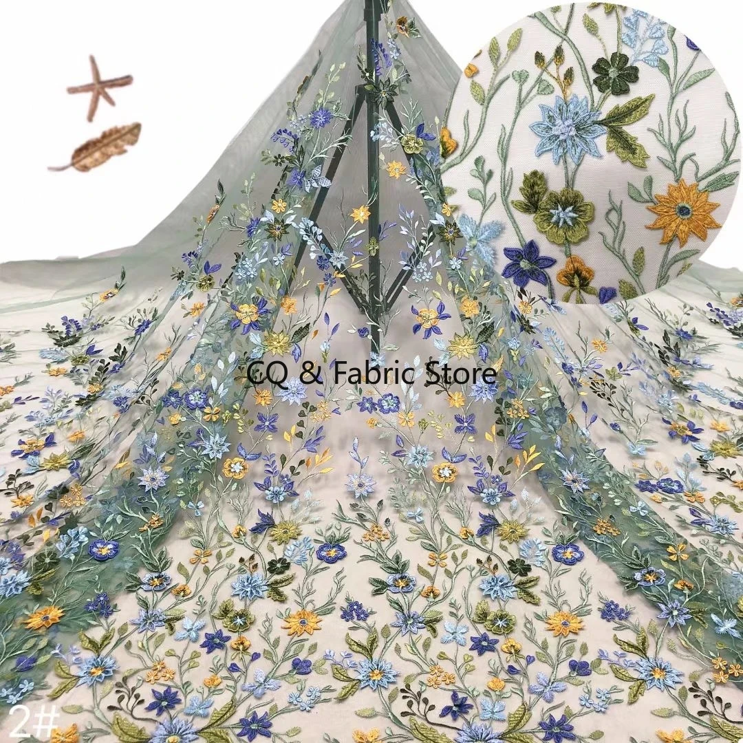 

Женское платье, кружевная ткань, тюль, сетка, вышитая красочная кружевная ткань, дизайнерская ткань, 1 ярд