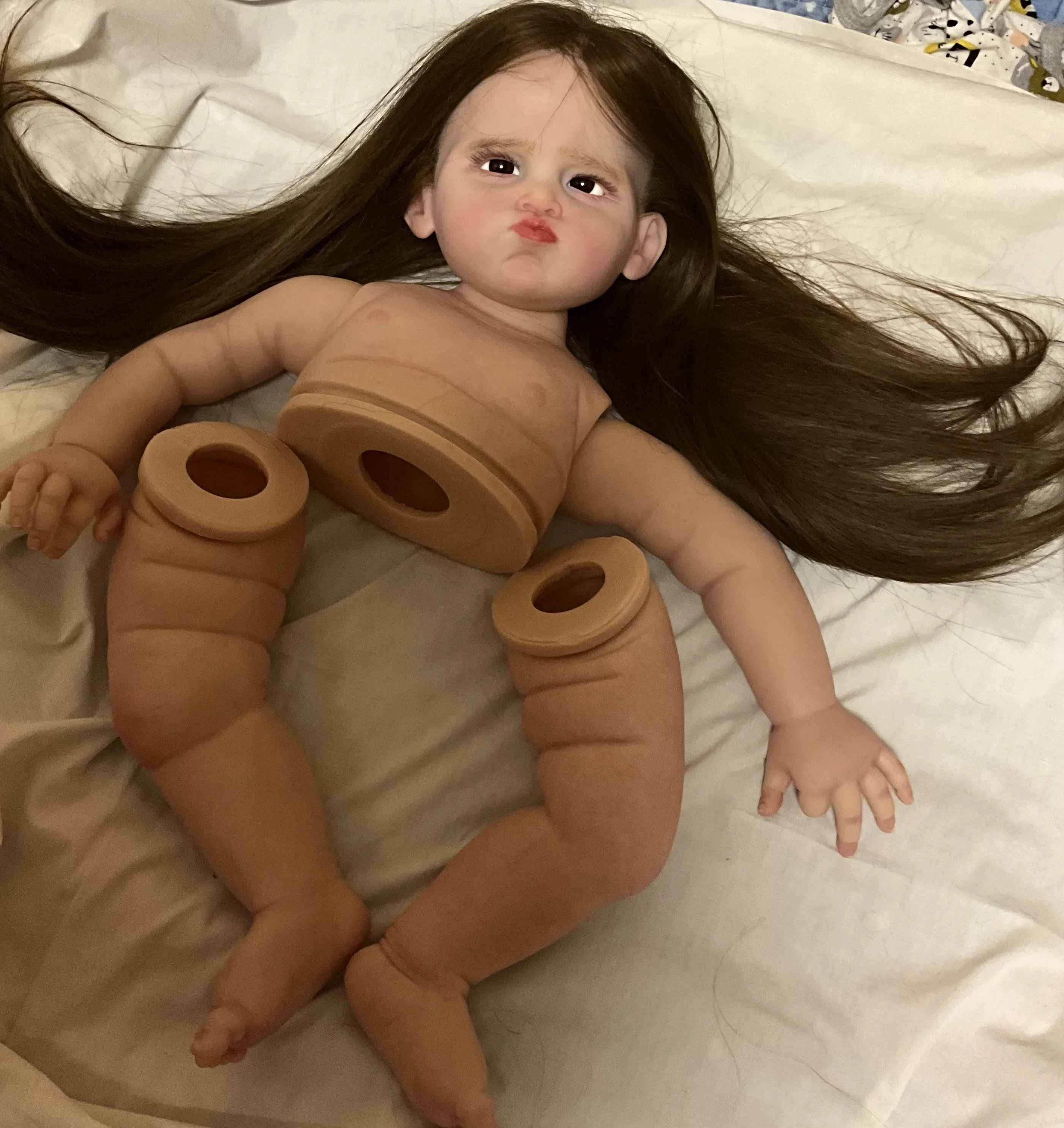 

SINO-BB Custommized 28inch Reborn Baby Grace With Long Hair Real Photos Painted Kit DIY Part Our Best Artist Christmas Gift