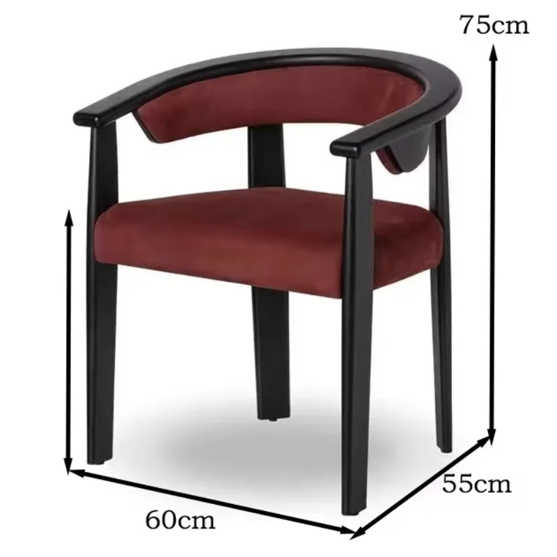 Solid wood dining chair, creative backrest home retro leisure bed, breakfast coffee shop art chair use