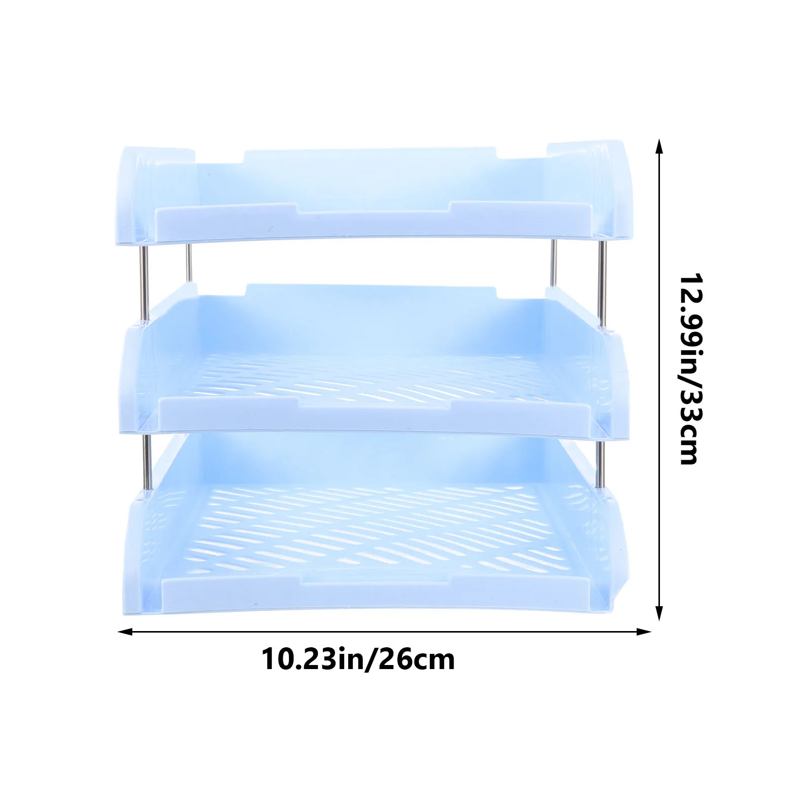 3 Tier Desk Organizer Tray for File Paper Magazine Storage Desktop Organizer for Office Home School Use Stackable Design