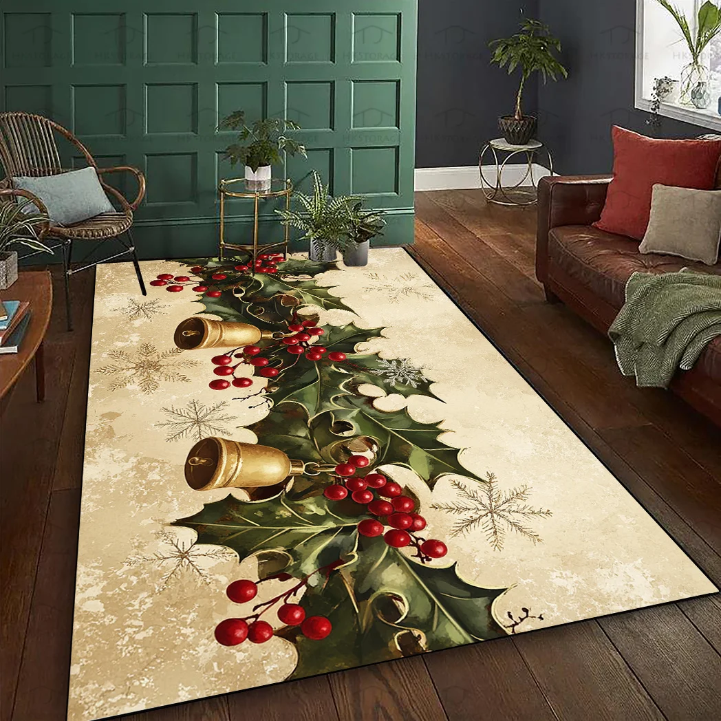 Vintage Christmas Doormat Red Truck Golden Retriever Dog Carpet For Living Room Bedroom Front Door Welcome Entrance Floor Mat