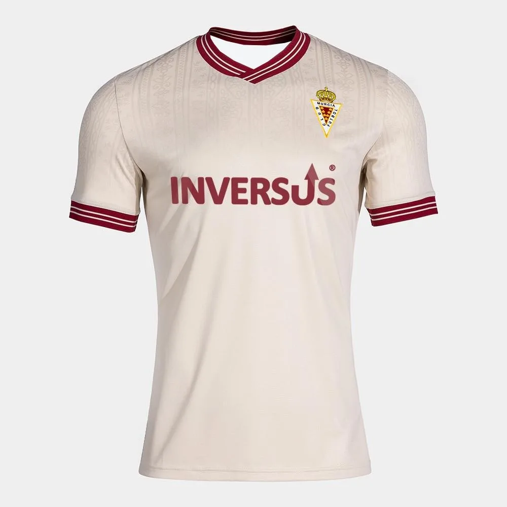 Echtes Murcia 3D-Druck-Fußballtrikot-T-Shirt für Herren, atmungsaktiv, schnelltrocknend, kurzärmelig, passende Familienkleidung für den Sommer – Detail 4
