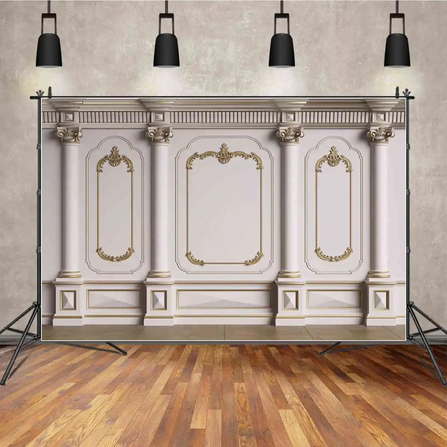 MOON.QG غرفة المعيشة الأوروبية الفرنسية الباروك جدار خلفية صورة حفلة التصوير الفوتوغرافي عيد ميلاد خلفية المنتج اطلاق النار الاستوديو