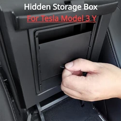 Scatola portaoggetti nascosta scatola portaoggetti per bracciolo centrale per Tesla Model 3 Y supporto nascosto Organizer per Console centrale Model3 accessori per auto