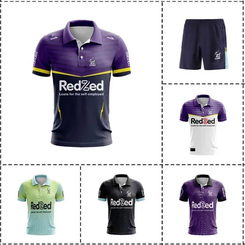 

2024 Melbourne Storm Polo Shirt Home / Away / Training Rugby Jersey Shorts - Mens Size:S-5XL（Print Name Number）Top Quality