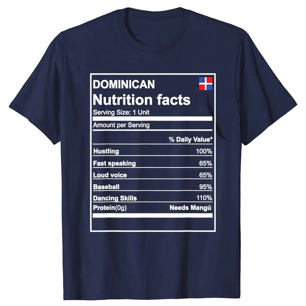 Dominican Nutrition Facts PREMIUM Tshirt Dominican Republic T Shirts Tops T Shirt Special Cotton Normal Fitness Male