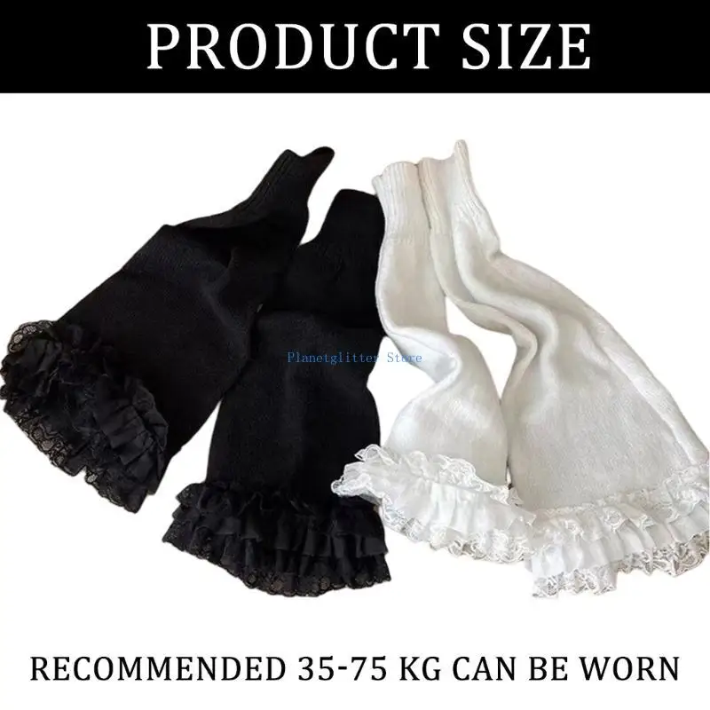 652B Urocze, falbankowe ocieplacze na nogi Dziane nakładki na buty Skarpetki na imprezę Cosplay