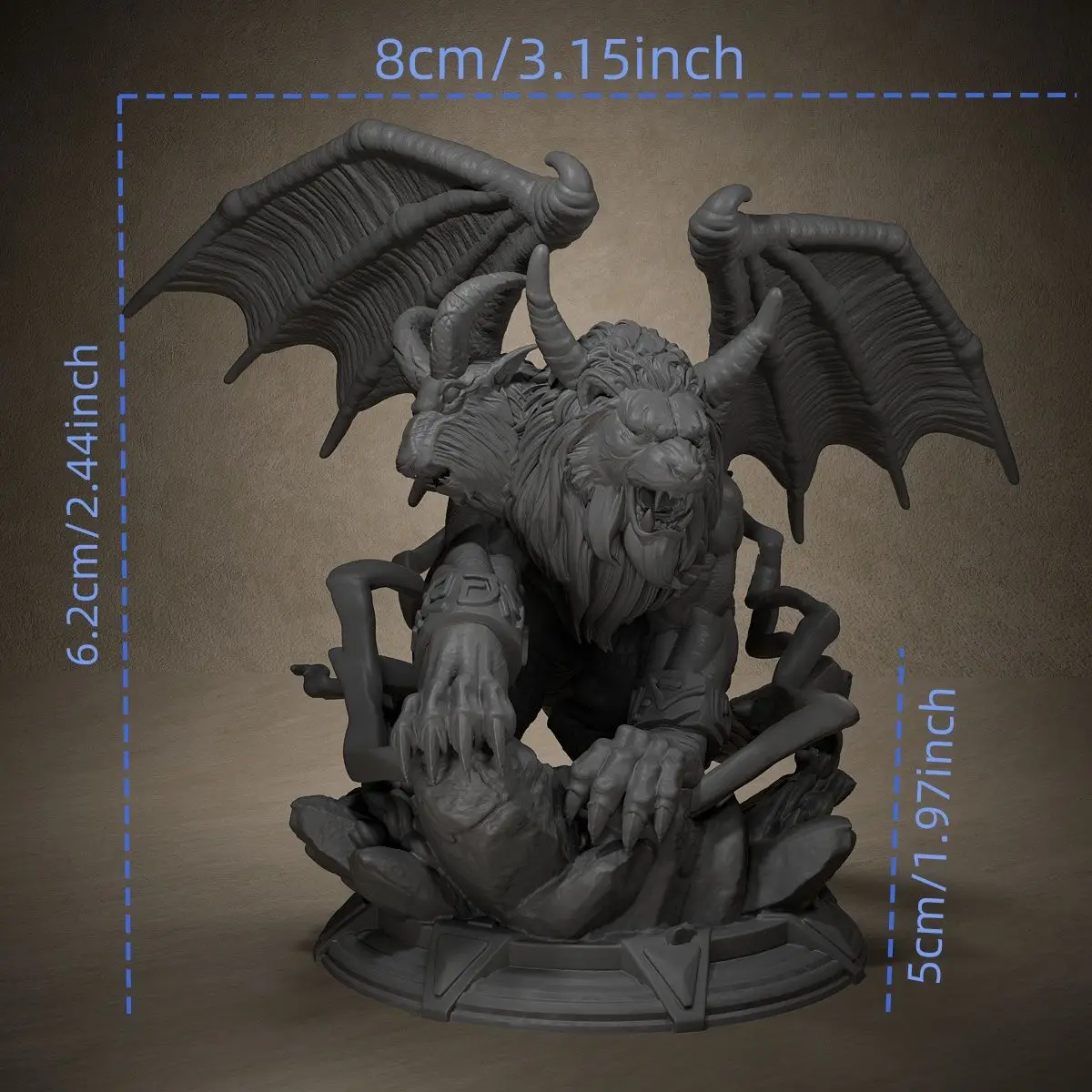 Chimera Fire-breathing Monster Mythical Creature Miniature Model Fantasy Sculpture Legendary Hybrid Beast Coloring Self-assembly