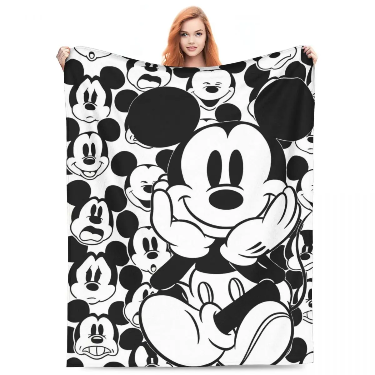 Super Soft Blanket Travel Office Anime Mickey Mouse Throw Blanket Animal Flannel Bedspread For Living Room Sofa Bed Cover