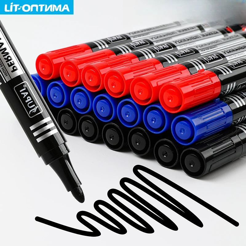 3/10Pcs Set Black/Red/Blue Waterproofing Quick drying Oil Marker Pen Art Dust-free Supplies Doodling Manga Drawing Stationery