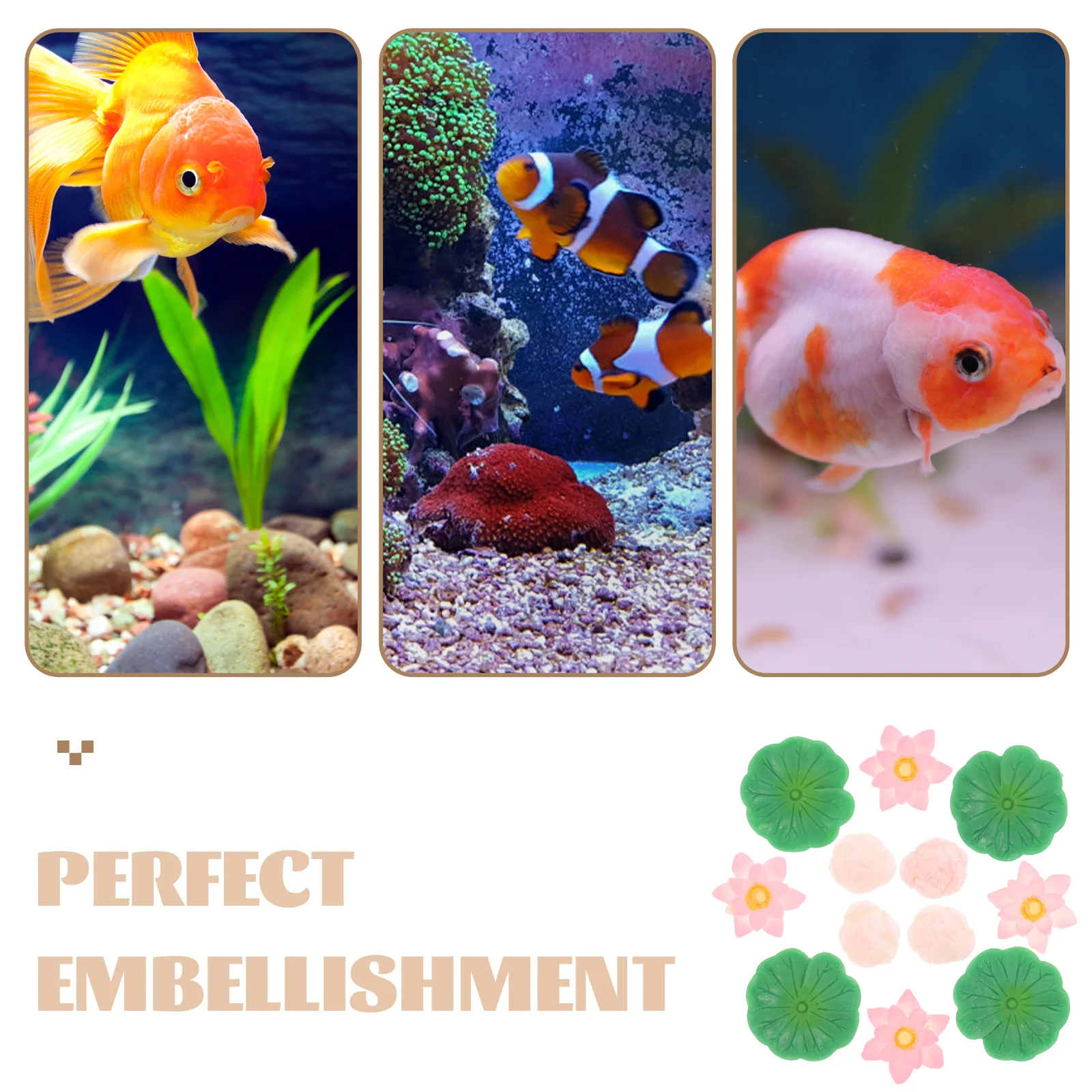 

12 Pcs Lotus Resin Decorations Fish Tank Aquarium Craft Realistic Modeling High Quality Materials DIY Micro Landscape nament Pet