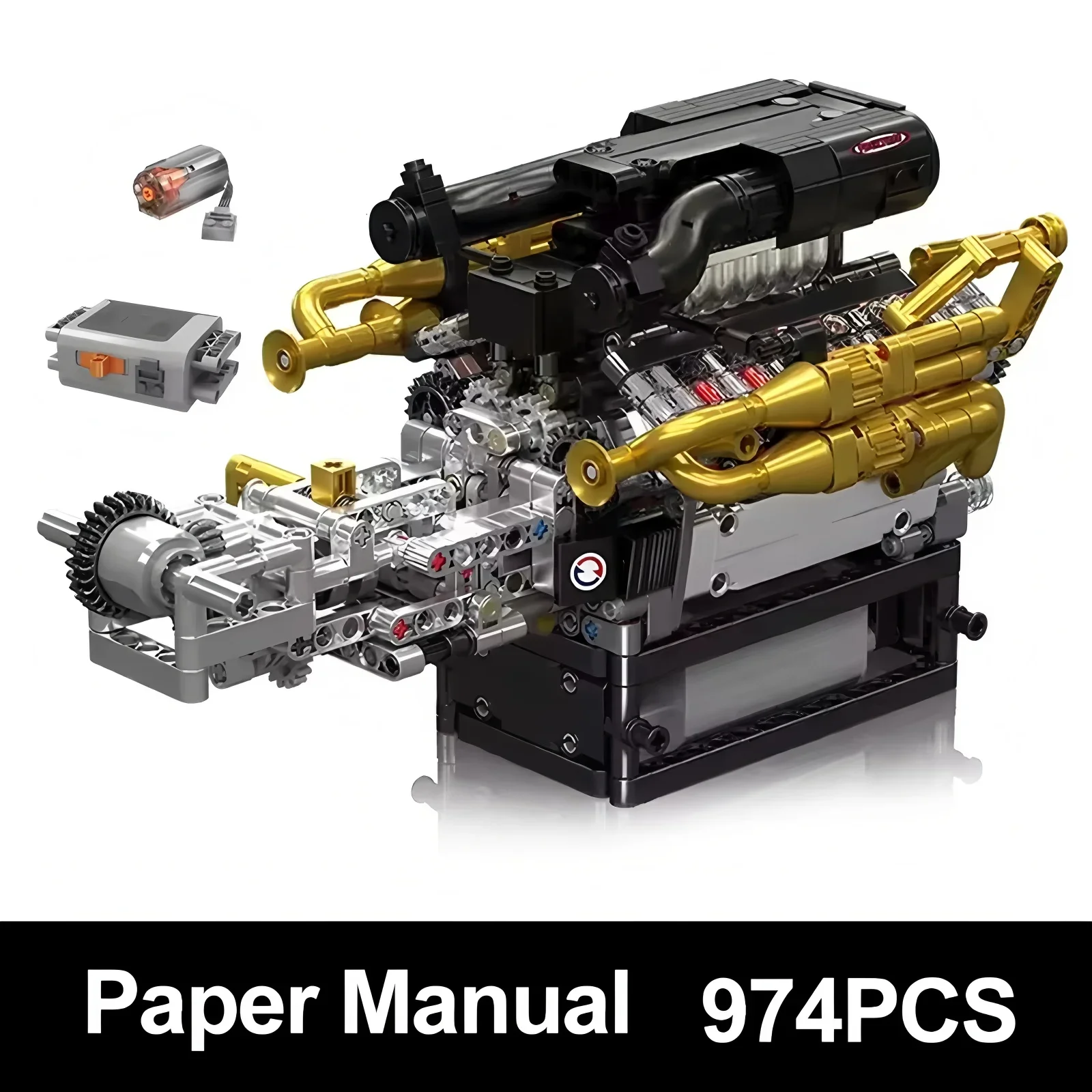 Technische 974PCS Mold King Valkyrie V12 Motor Bouwstenen Set Baksteen DIY Montage voor Volwassenen Speelgoed voor Kinderen Geschenken