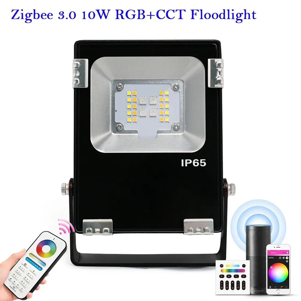 

GLEDOPTO Zigbee 3.0 10W RGB+CCT LED Floodlight Pro Outdoor Lamp Waterproof IP65 Rating For Exterior Garden Decoration Lighting