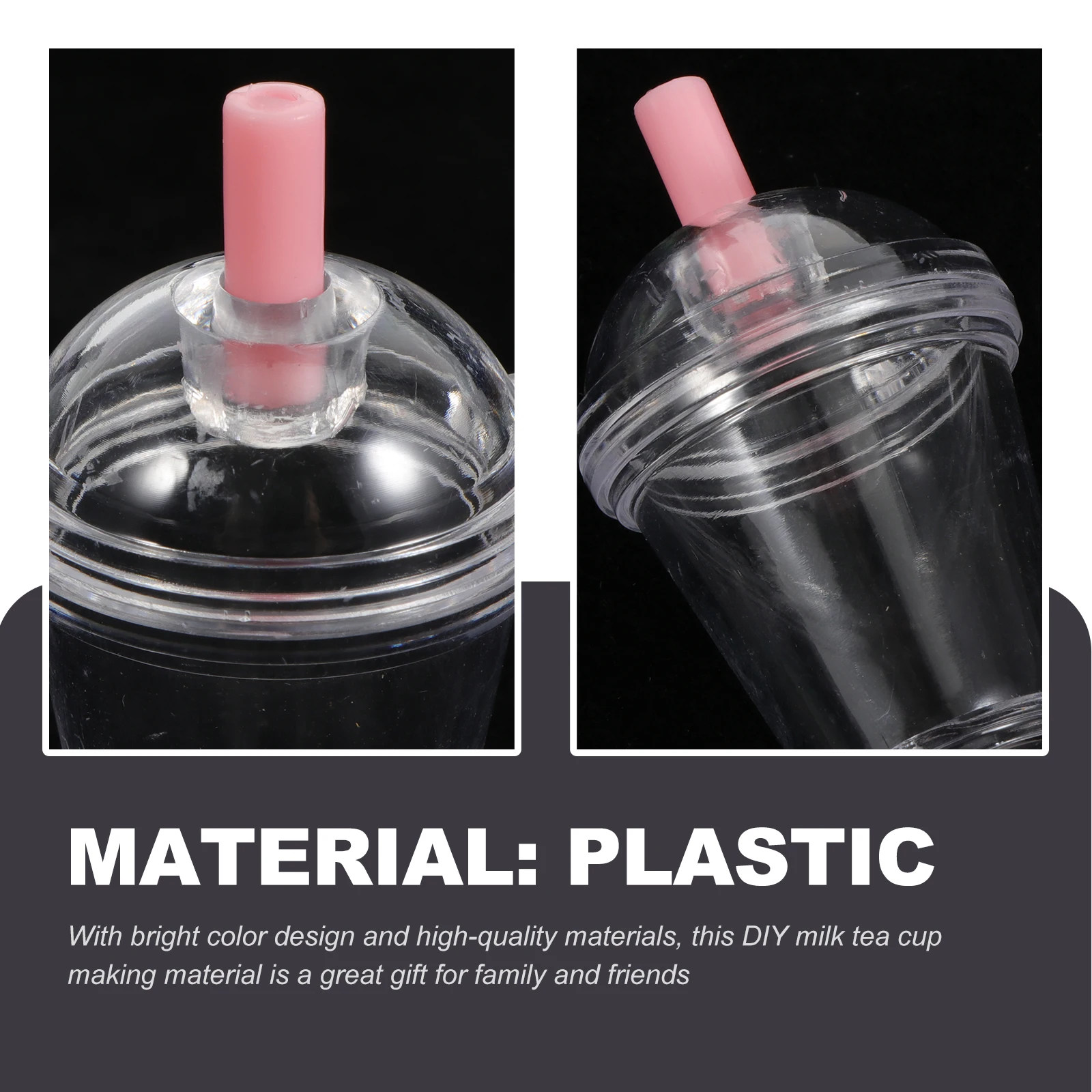 

20 Sets Mini Milk Tea Cups DIY Mini Coffee Mugs Plastic Craft Supplies Keychain Accessories R om Straws Electronic Music
