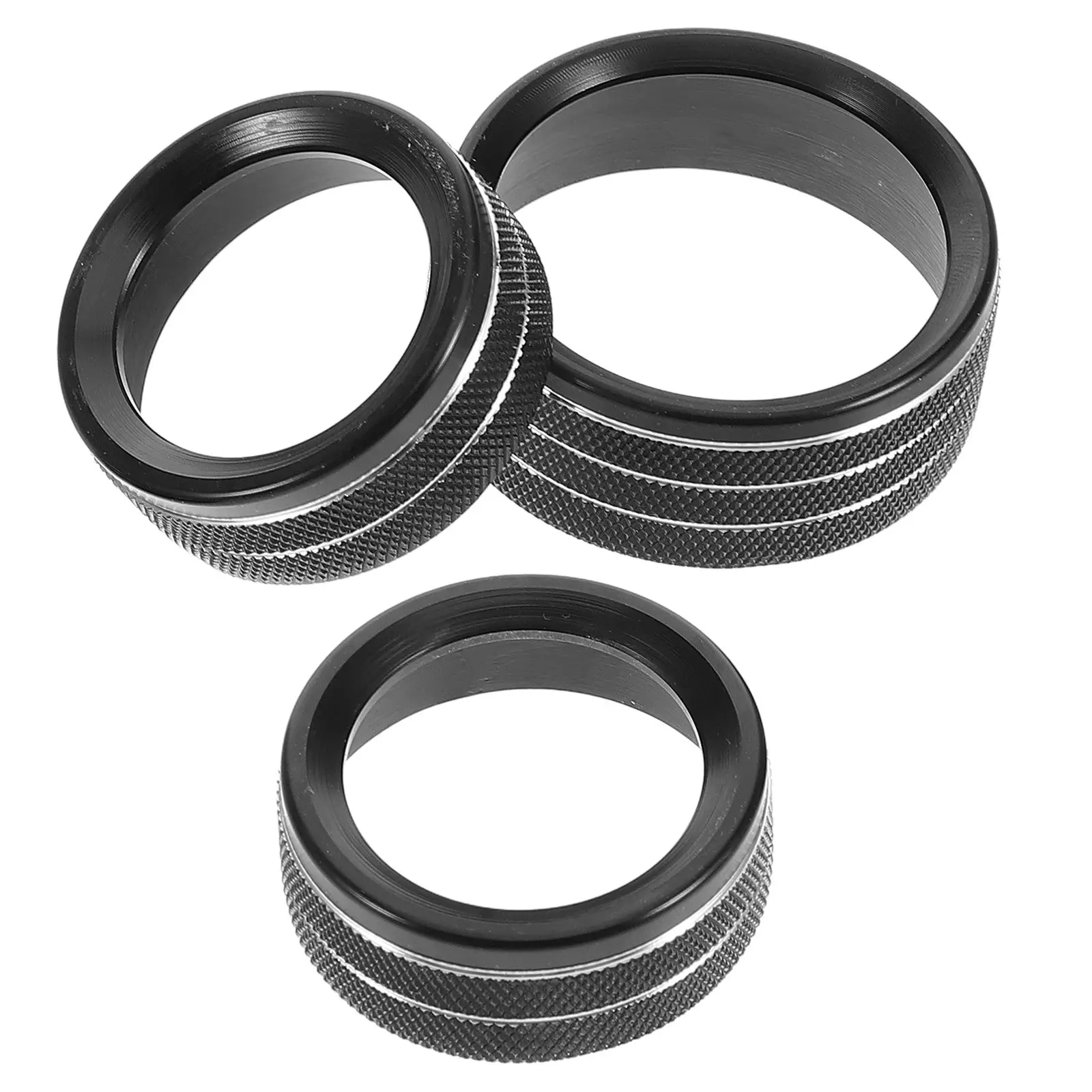 

3 Pcs Air Conditioning Knob Rings for 15-20 Aluminum Control Switches Car Interior Accessories