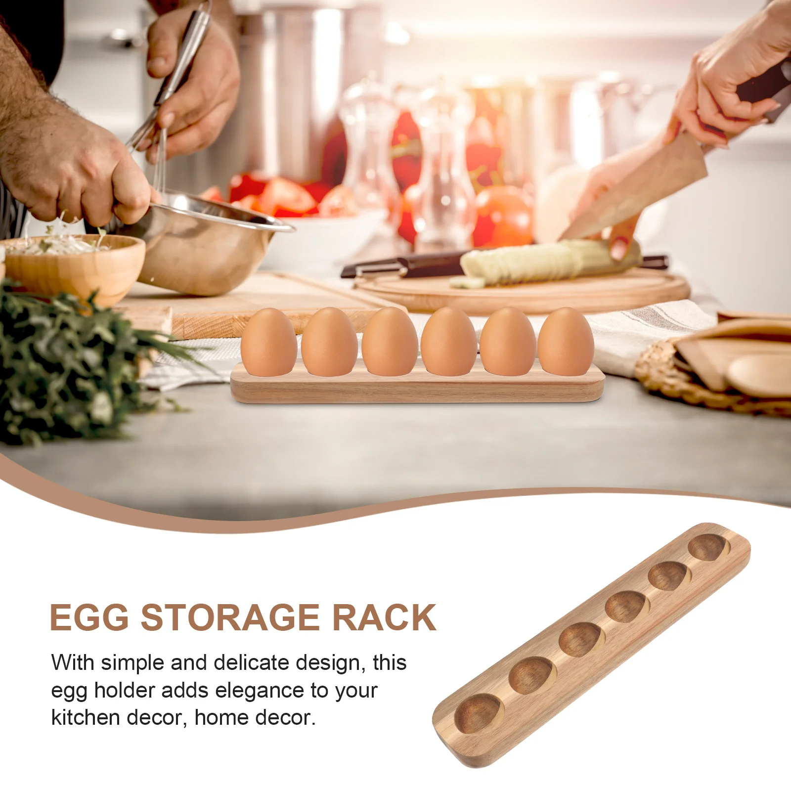 

SOLUSTRE Wooden Organizer 6 Grid Storage Basket for Refrigerator Countertop Kitchen Fresh Holder Tray Plate