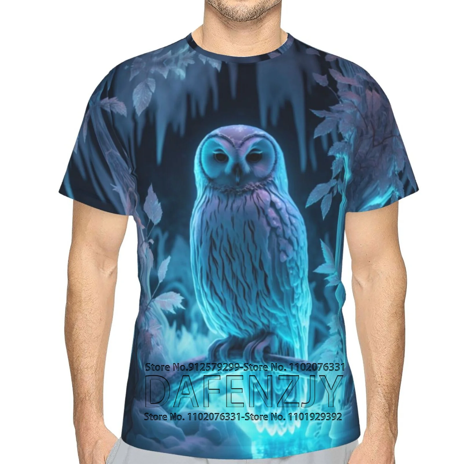 

Men Women Funny Short Sleeve Owl 3D T Shirt For Men Novelty Tee Top