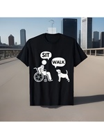 Sit & Walk Wheelchair Dog Graphic Tee | Sizes M, XL | Casual Cotton Shirt Oversize T-Shirts Designer Clothes Men Gifts Men A