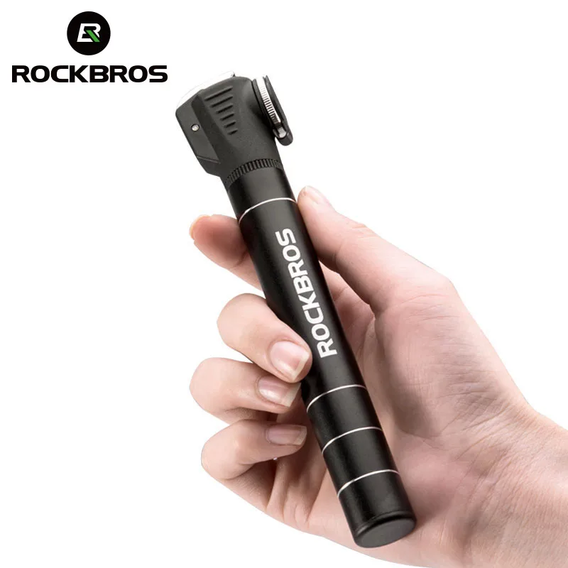 ROCKBROS Bicycle Pump 100PSI/110PSI Bike Mini Portable Pump  Aluminum Alloy Hand Air Inflator MTB Road Light Cycling Pump