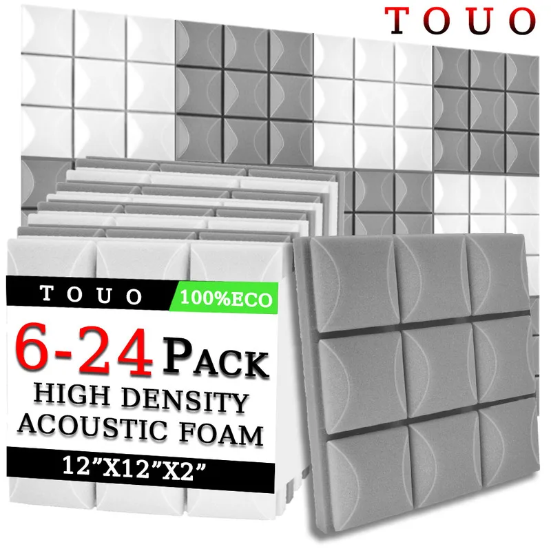 

TOUO Mushroom Acoustic Foam 6-24 Pcs Flame-Retardant Sound Absorbing Material Soundproof Foam Panels Offices Acoustic Treatment