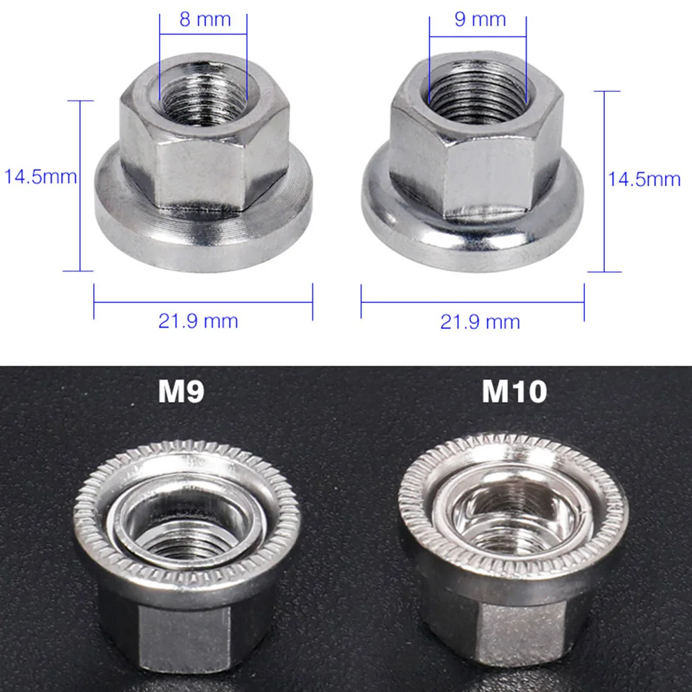 2PCS Stainless Steel Bike / Cycle Wheel Axle Track Nuts Sizes M9/M10 Flower Drum Nut Rear Wheel Screw Steel Anti-skid Patterns