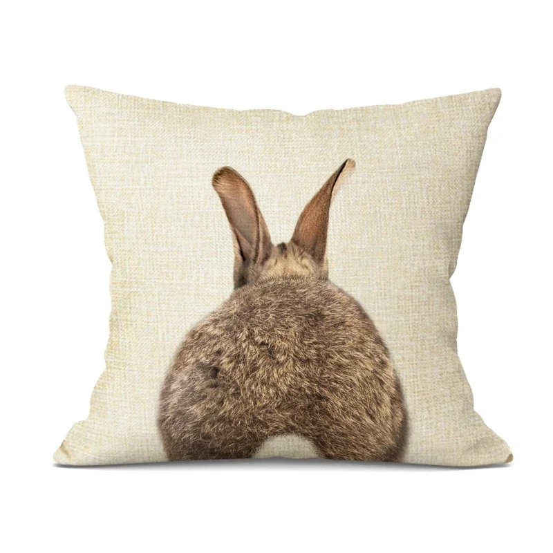 Cute Baby Animals Cushion Cover Home Decor Bunny Donkey Fox Decorative Pillows Linen Pillow Case Baby Room Decoration