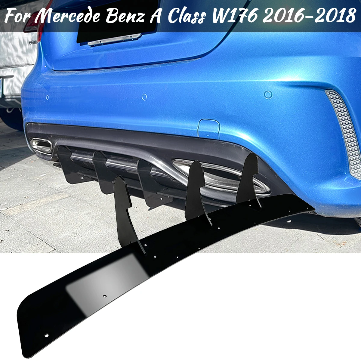 For Mercede Benz A Class W176 2016 2017 2018 Rear Bumer Diffuser  Protection Guards Splitter Body Kit Cover Car Accessories