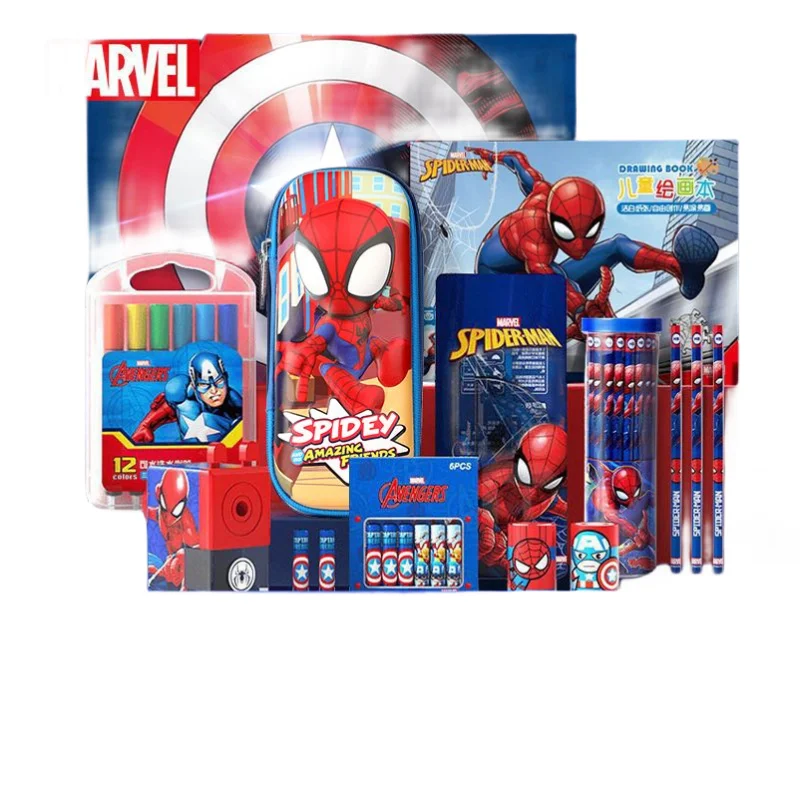 Marvel Series Anime Stationery Gift Box Kindergarten Primary School Students Senior Children School Supplies Large Gift Pack