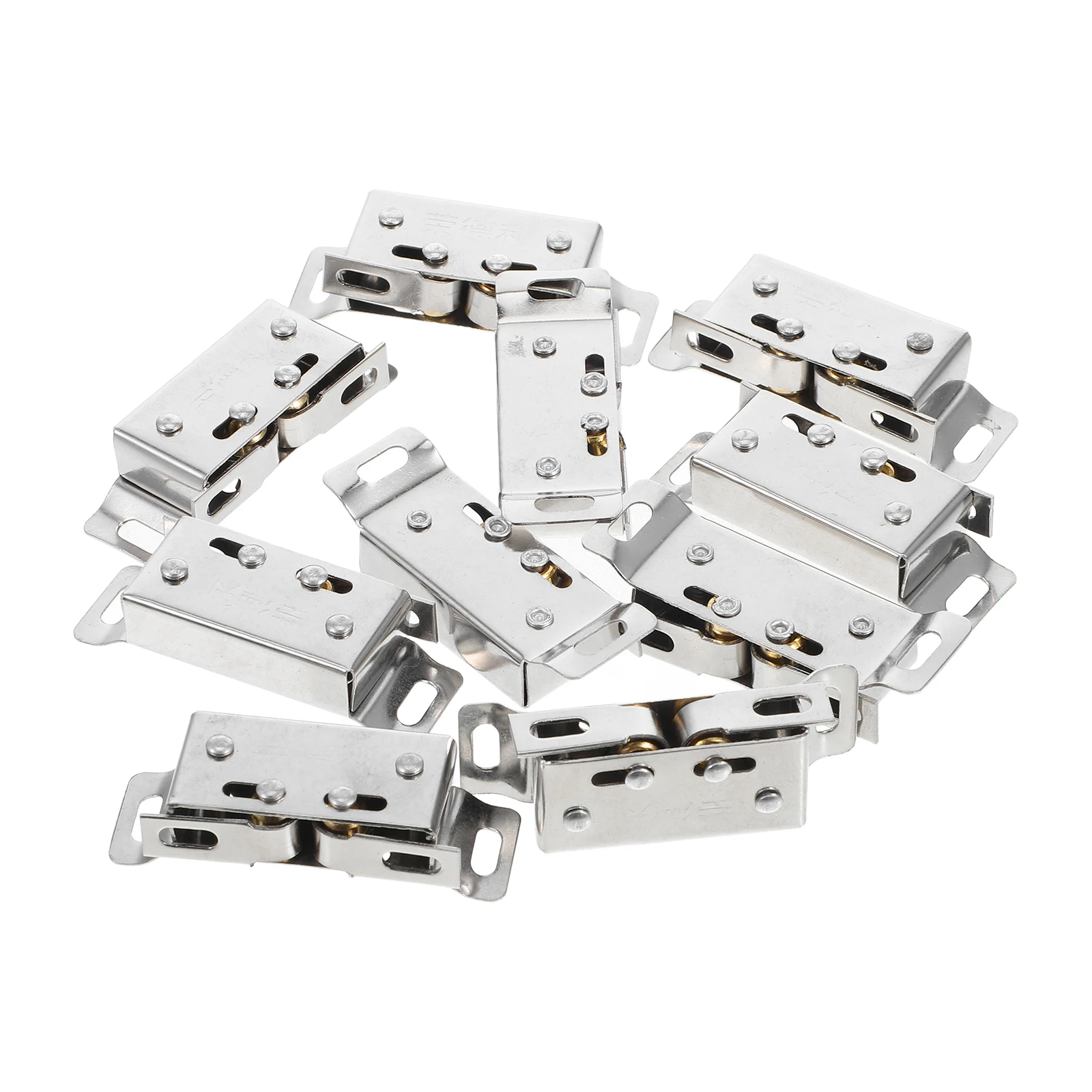 

10 Pcs Spring Door Ball Catch Stainless Steel Durable Cabinet Latch Closet Door Wardrobe Pulley Sliding Wheel Home Use