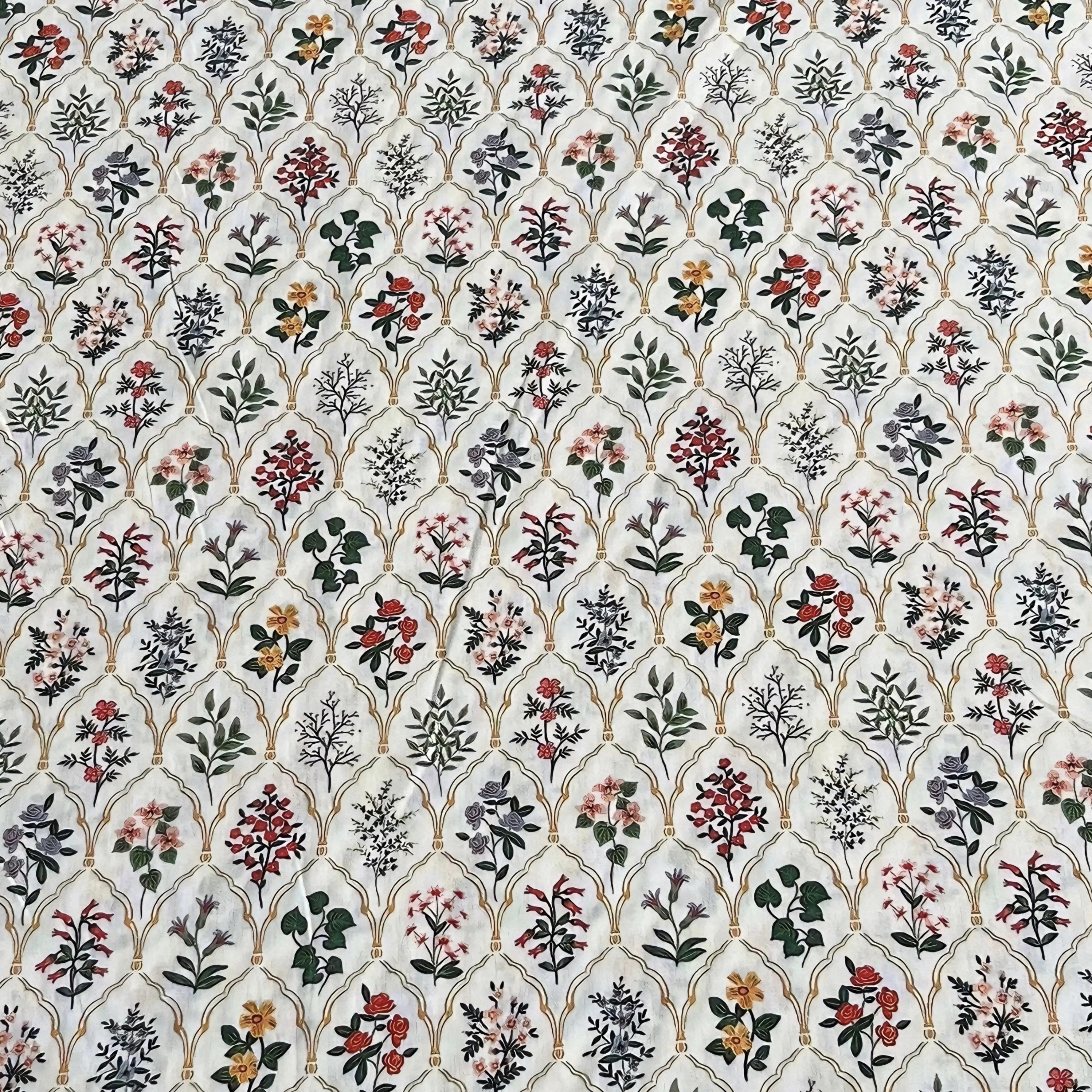 Soft Breathable Cotton Fabric Showcasing Vivid Botanical inspired Patterns Perfect for Garment Design Quilting and Home Decor
