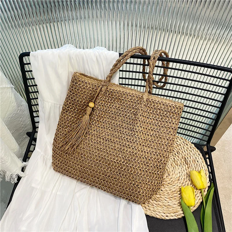 

New Women Large Capacity Shoulder Bags Large Capacity Beach Woven Casual and Simple Tote Bag Fashion Casual Commuting Bag